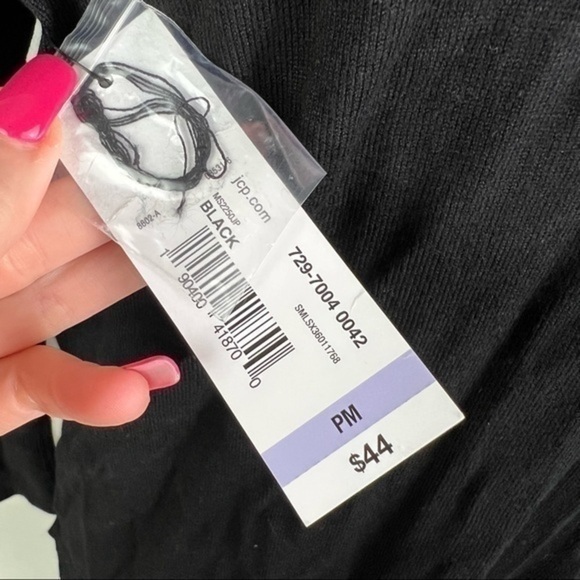 Worthington womens size petite medium black open front cardigan - Picture 7 of 10